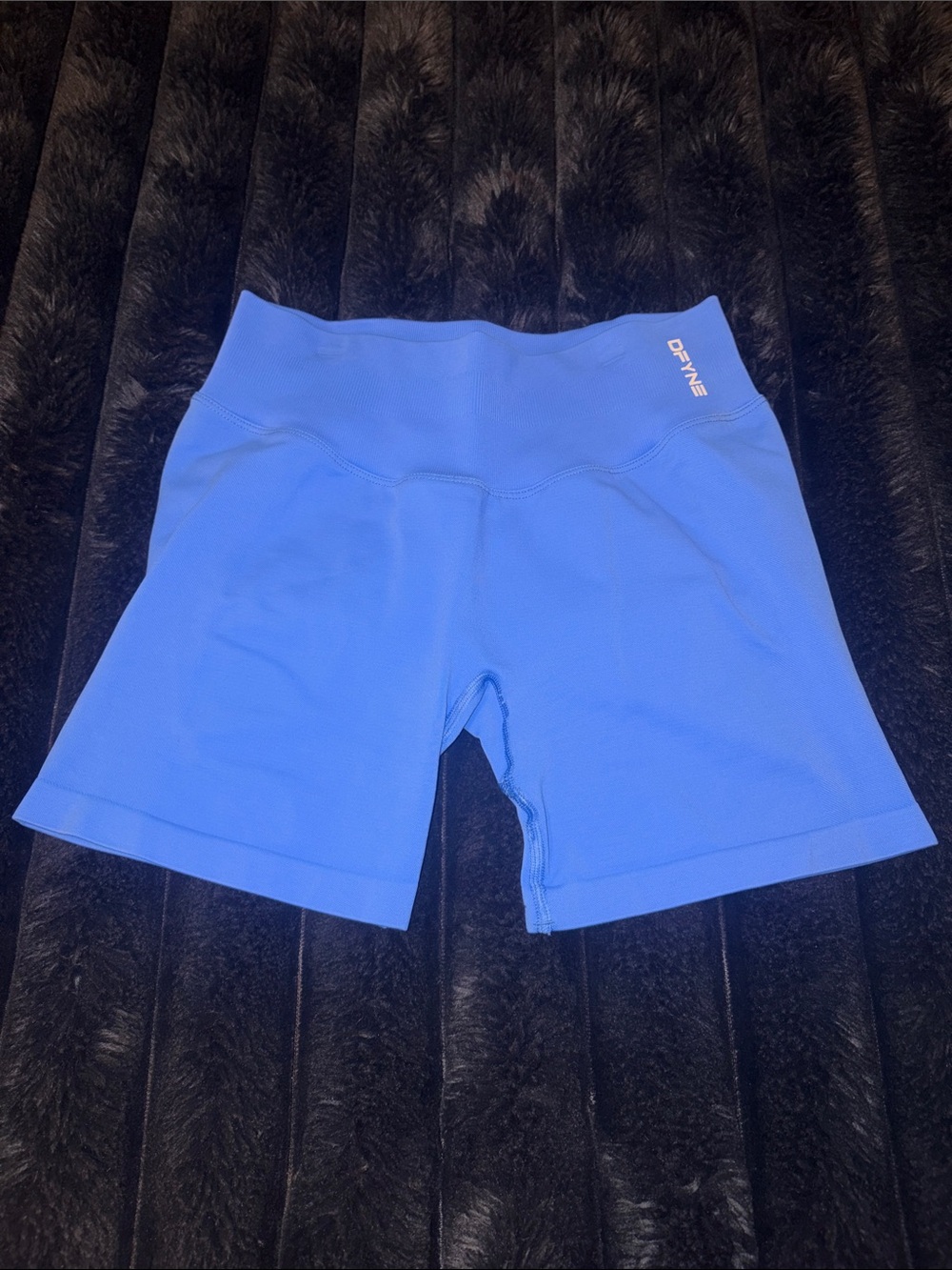 DFYNE Women's Blue High-Waist Bike Shorts